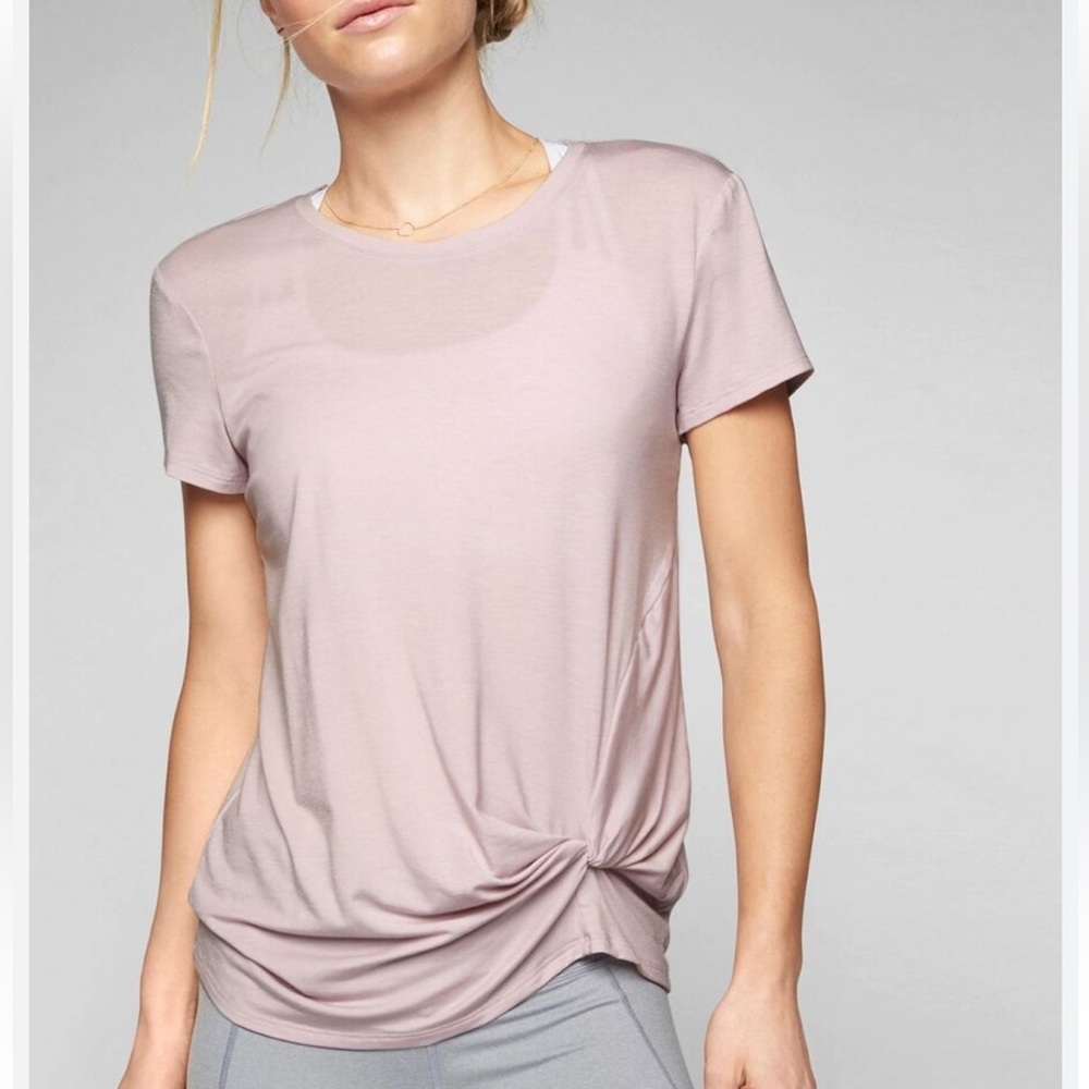 Athleta Lilac Ultimate Side Knot Tee, Size Small
